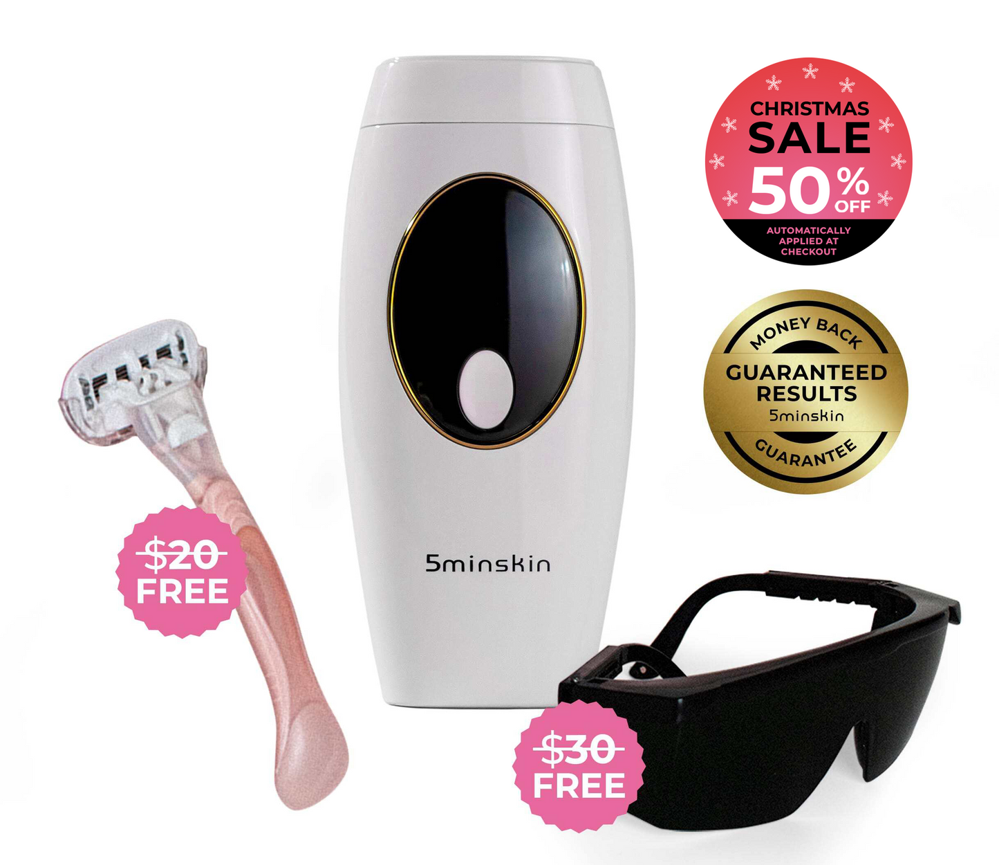 5MINSKIN AT-HOME LASER HAIR REMOVAL HANDSET - 50% OFF CHRISTMAS  SALE
