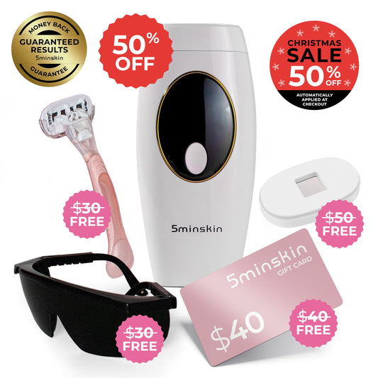 5MINSKIN AT-HOME LASER HAIR REMOVAL HANDSET - 50% OFF CHRISTMAS SALE