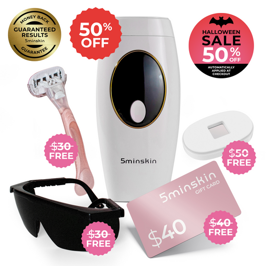 5MINSKIN AT-HOME LASER HAIR REMOVAL HANDSET - 50% OFF HALLOWEEN  SALE + 4 FREE GIFTS (WORTH $150)